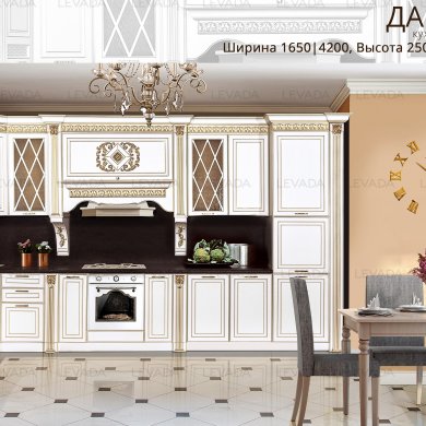 Кухня Давинчи угловая 1650х4200мм.